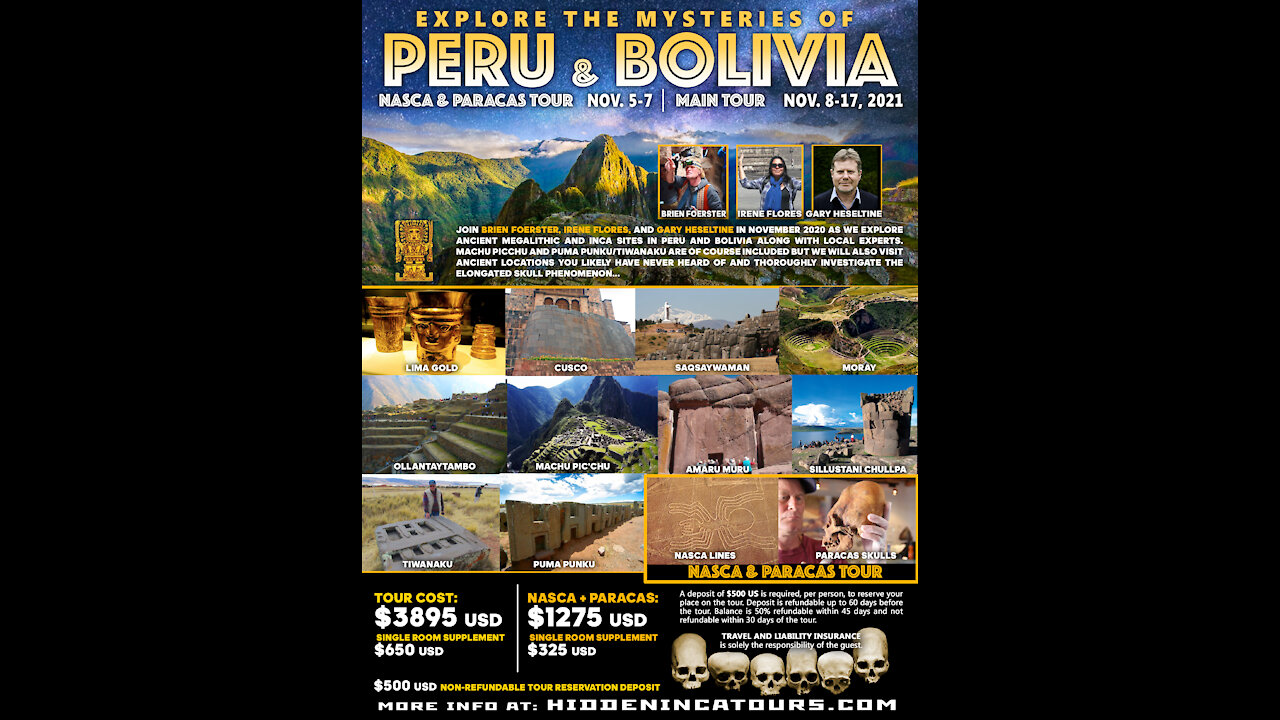 Lost Ancient Technology Tour Of Peru And Bolivia November 2021