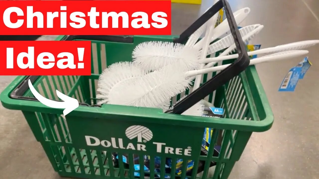 Grab a Dollar Store toilet brush for this GENIUS Christmas idea!