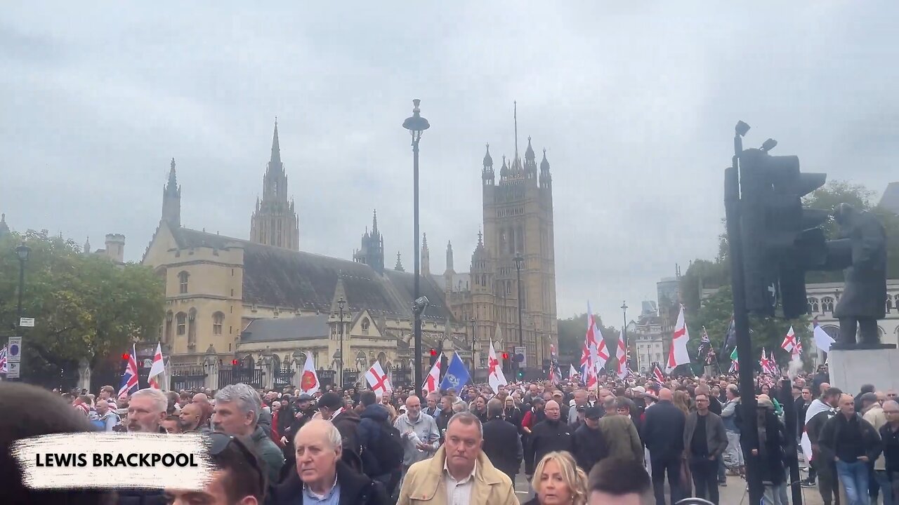 Tens of thousands gather in massive protest for freedom at Parliament in Britain