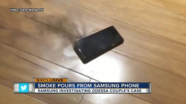 Samsung Galaxy 9 phone catches fire burning Odessa man