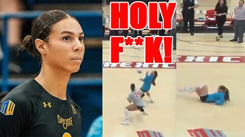 Crowd SHOCKED! Trans Volleyball player Blaire Fleming SPIKES the ball into another female's body!