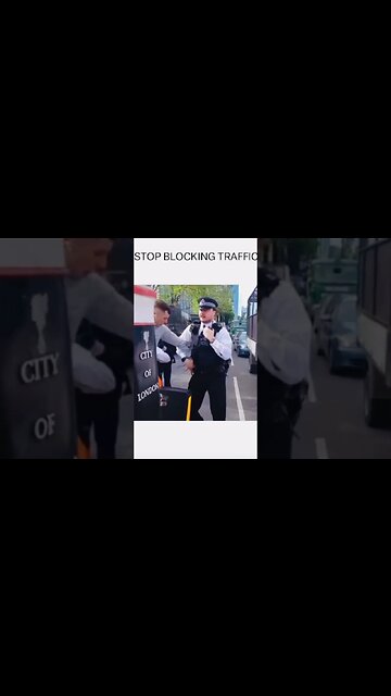 It's not illegal to block traffic but it is illegal to push someone out of the way to block traffic?