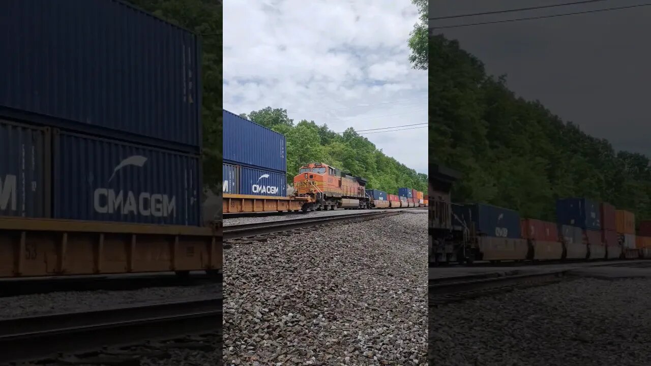 BNSF helping NS at the brickyard #train #short #shorts #youtube #intermodal #dpü