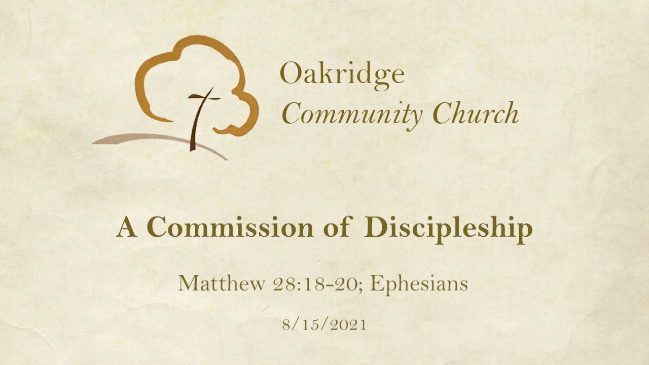 A Commission of Discipleship