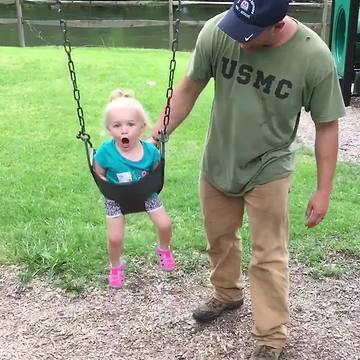 Little Girl Dazzled By Train Whistle