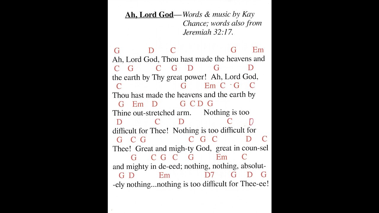 Ah, Lord God - Key of G - Walter Fisher