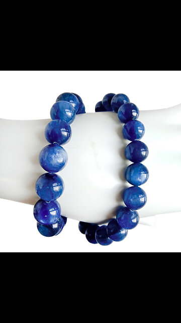 Natural Grade Kyanite Bracelet Crystals Bracelet Anxiety Relief Balancing Stretchy Bracelet