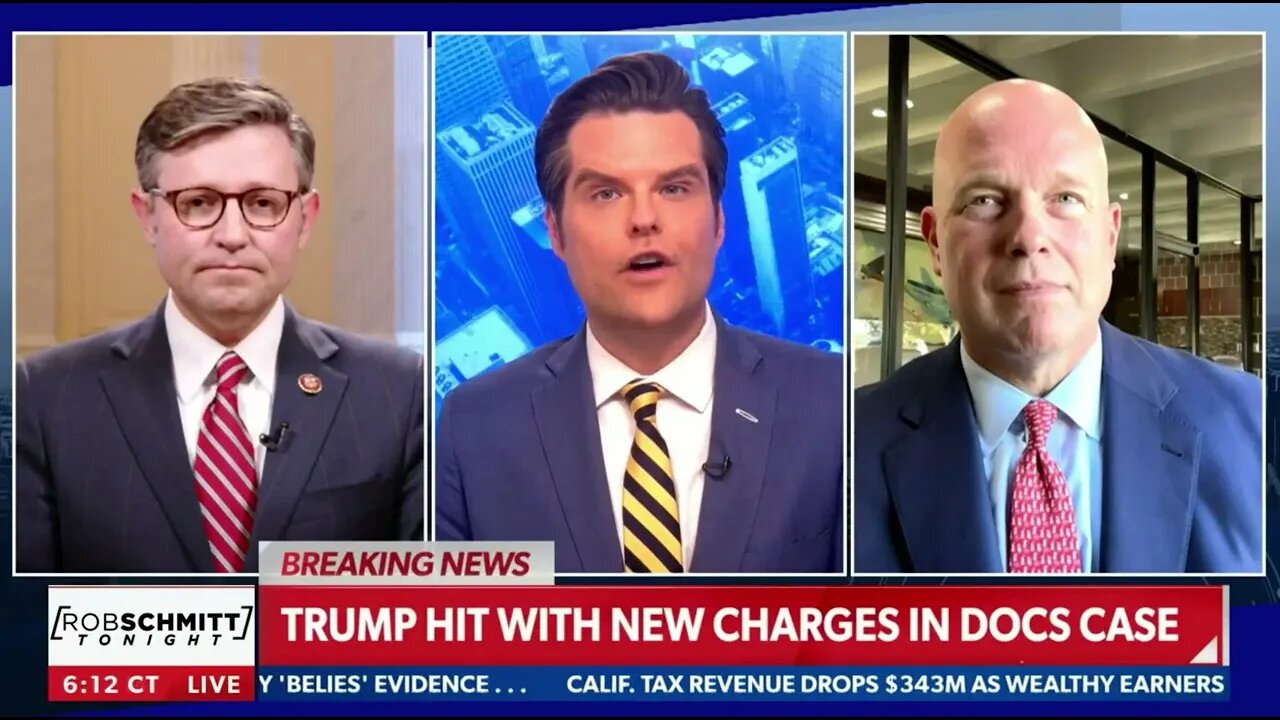 Rep. Mike Johnson on Rob Schmitt Tonight with Guest Host Rep. Matt Gaetz