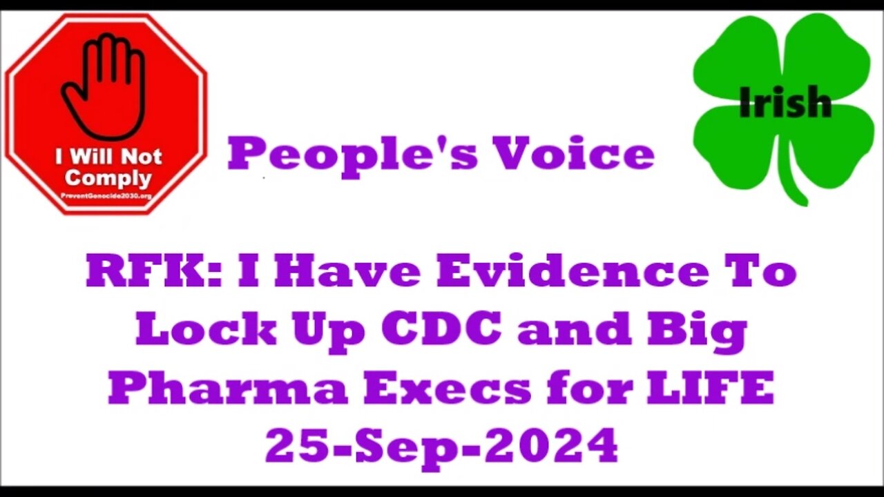 RFK: I Have Evidence To Lock Up CDC and Big Pharma Execs for LIFE 25-Sep-2024