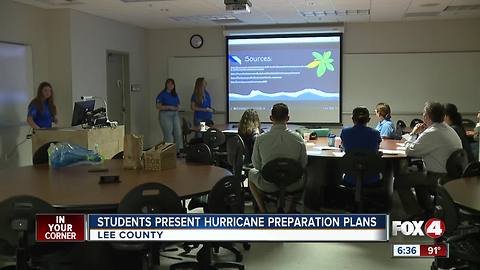 Students present hurricane preparation plan