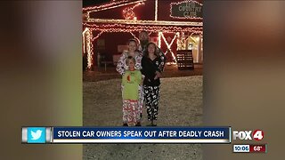 Stolen car owners speak out after deadly crash