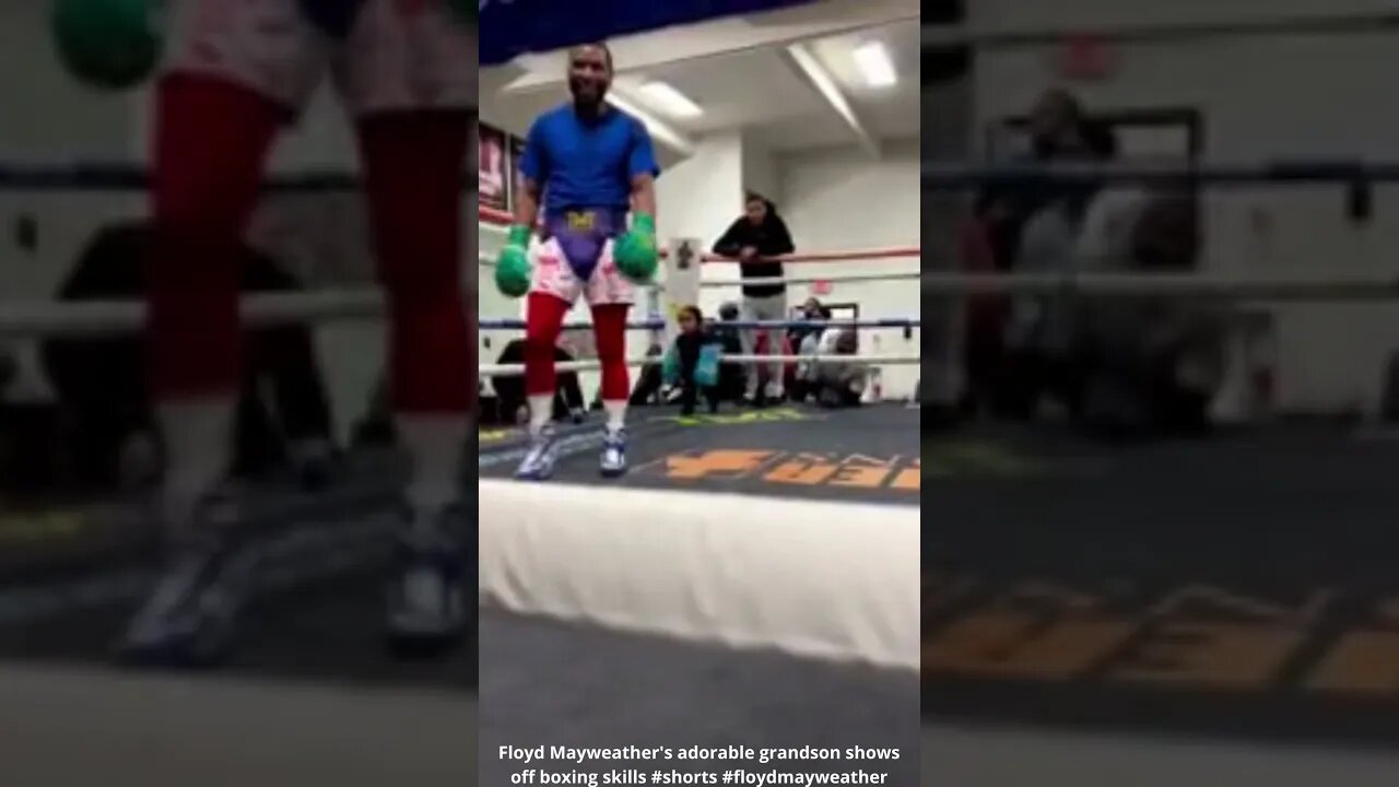 Floyd Mayweather's adorable grandson shows off boxing skills #shorts #floydmayweather