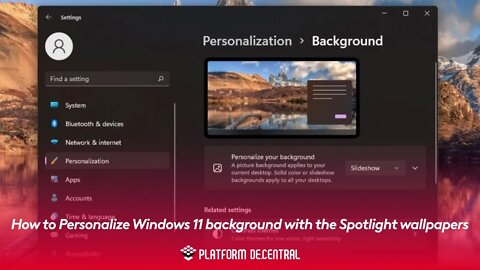 How to Personalize Windows 11 background with the Spotlight wallpapers