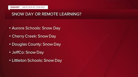 List: Snow day, remote learning for many Colorado schools