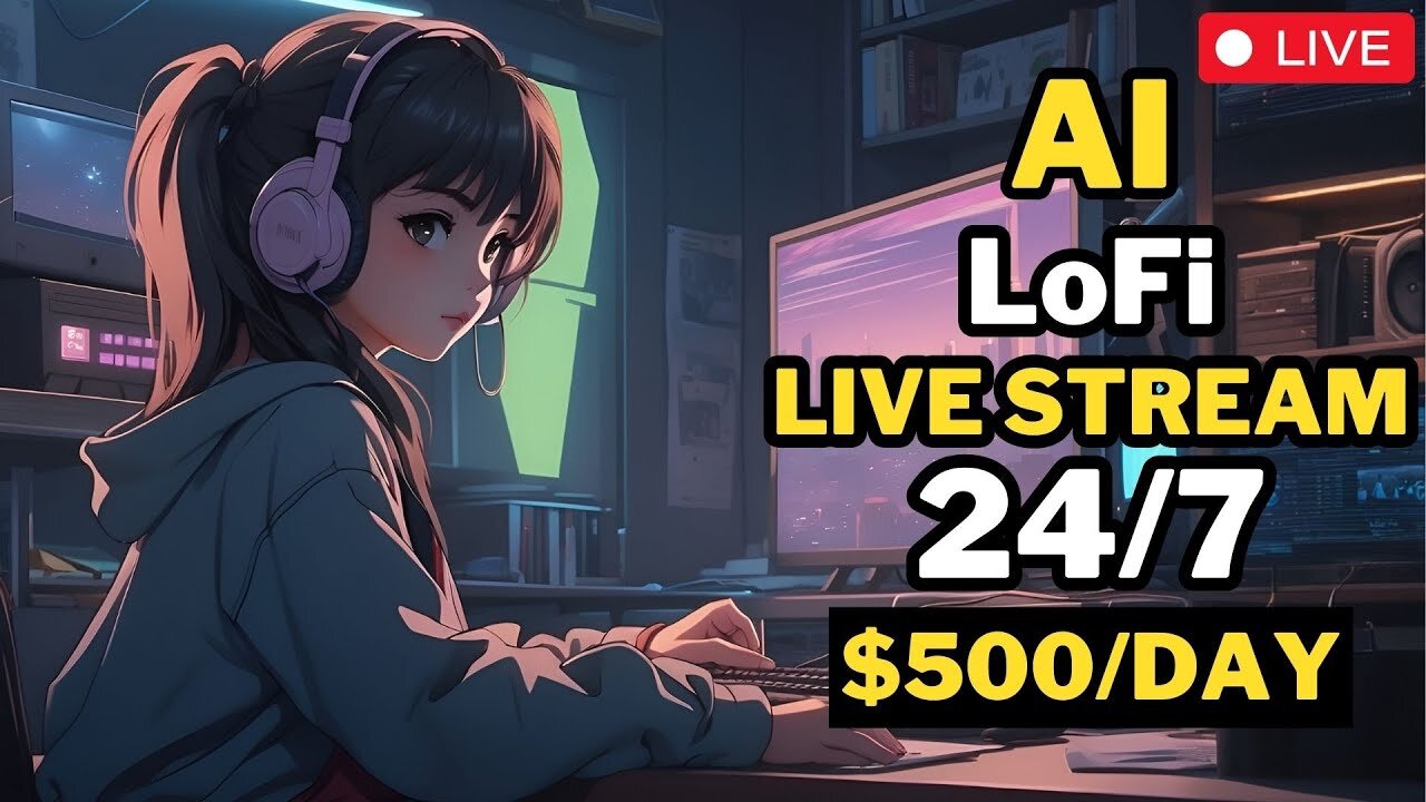 Create Monetizable LoFi Live Stream Channel with AI | AI Generated LoFi | Step by Step Tutorial