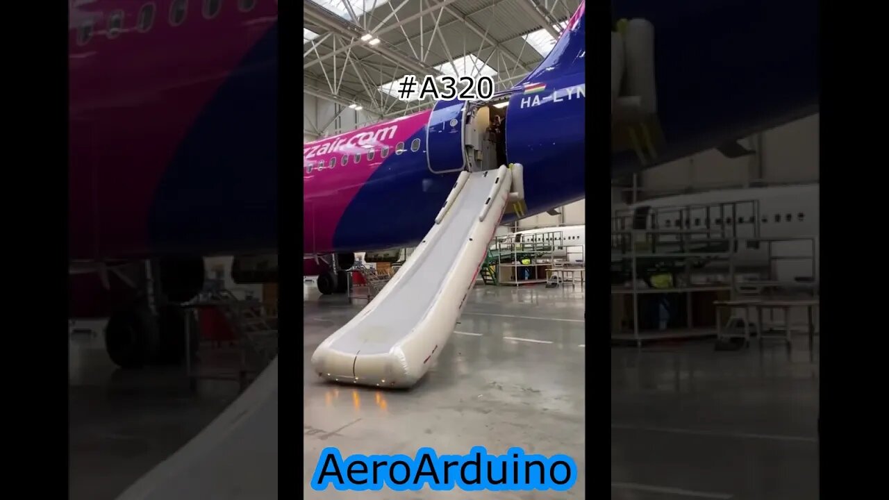 Watch Funny Wizzair #A320 Escape Slide Fast Shooting #Aviation #Fly #AeroArduino