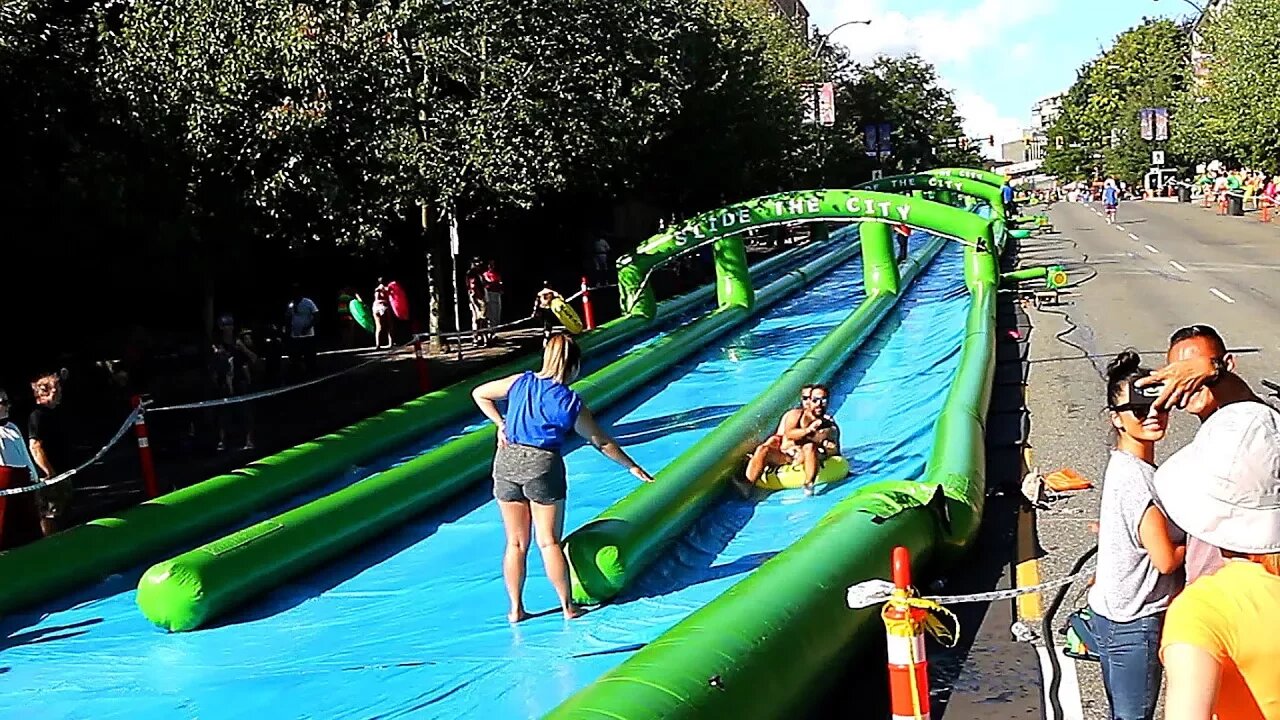 Massive City Street Waterslide - Slide the City