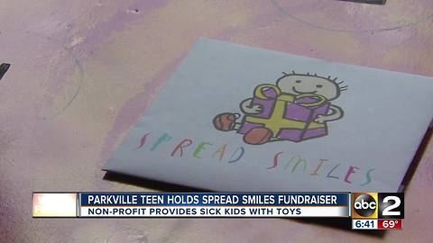 Baltimore teen is on a quest to spread joy to sick children
