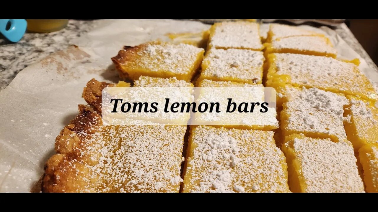 Toms finished lemon bars sorry about the live internet tonight these were a special request as well.