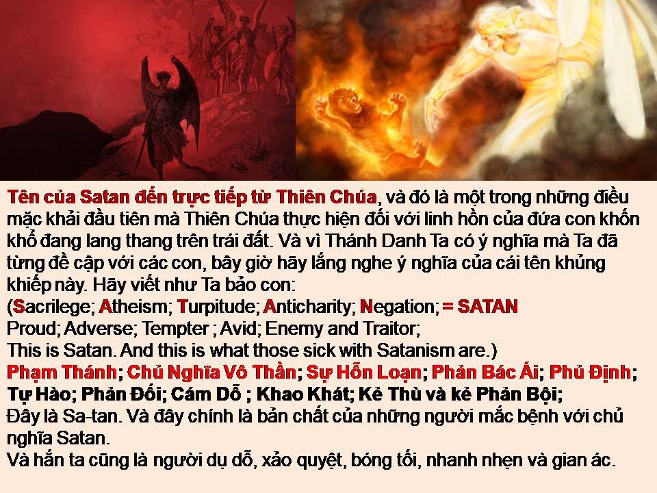 Ý Nghĩa cái Tên Khủng Khiếp của Satan. Từ Cuốn Sổ Tay của (Maria Valtorta.)