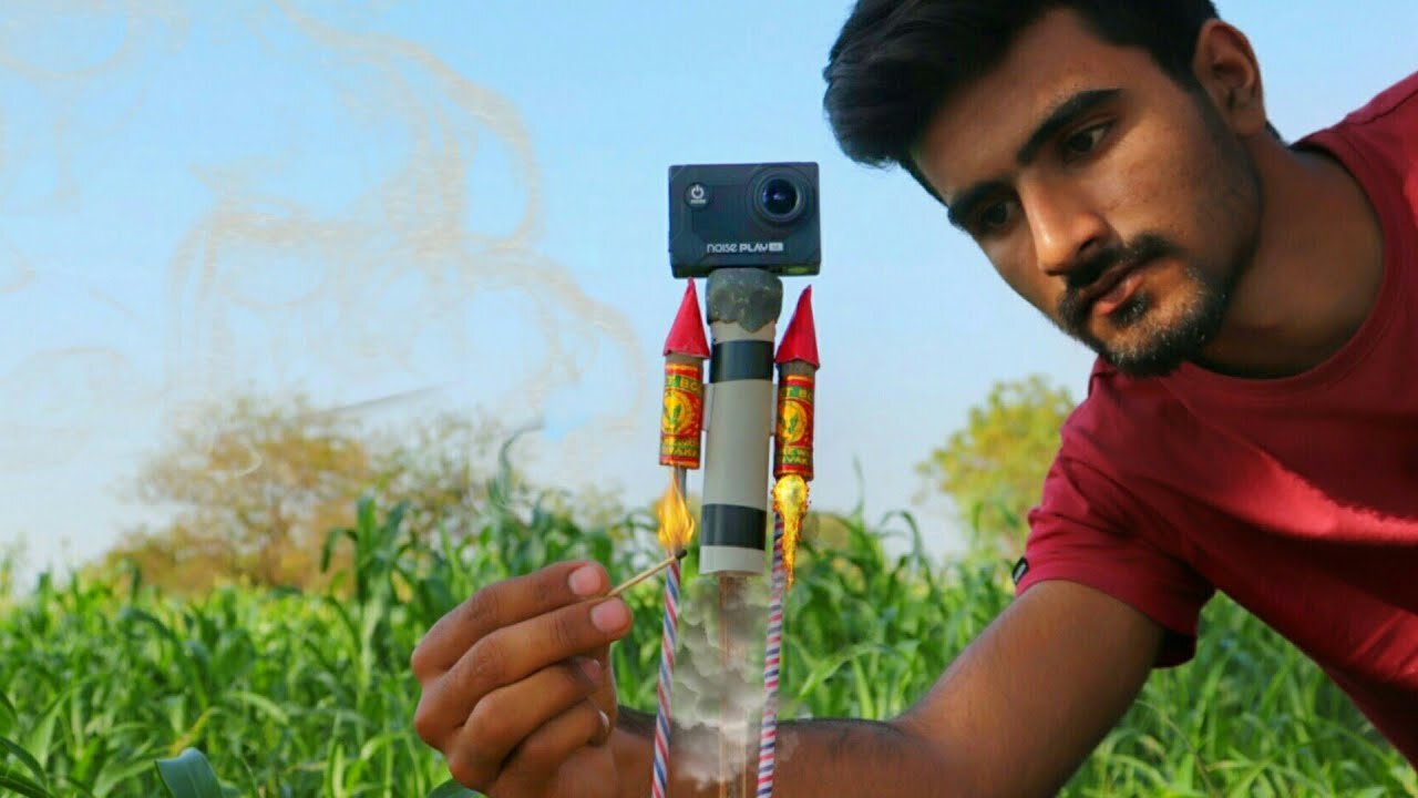 Sugar Rocket Making and Launching it with Camera - Experiment