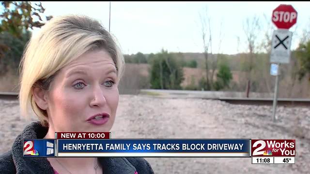 Henryetta family says train tracks near driveway cause major safety concerns