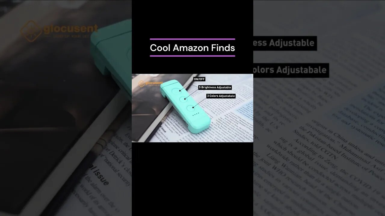 USB Rechargeable Book Light for Reading in Bed | Portable Clip-on LED Light | Amazon Cool Finds