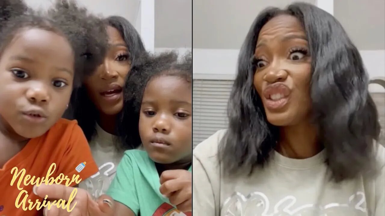 "Wake Up" Erica Dixon's Twin Daughter's Try To School Mommy On How To Fix Her Nails! 💅🏾