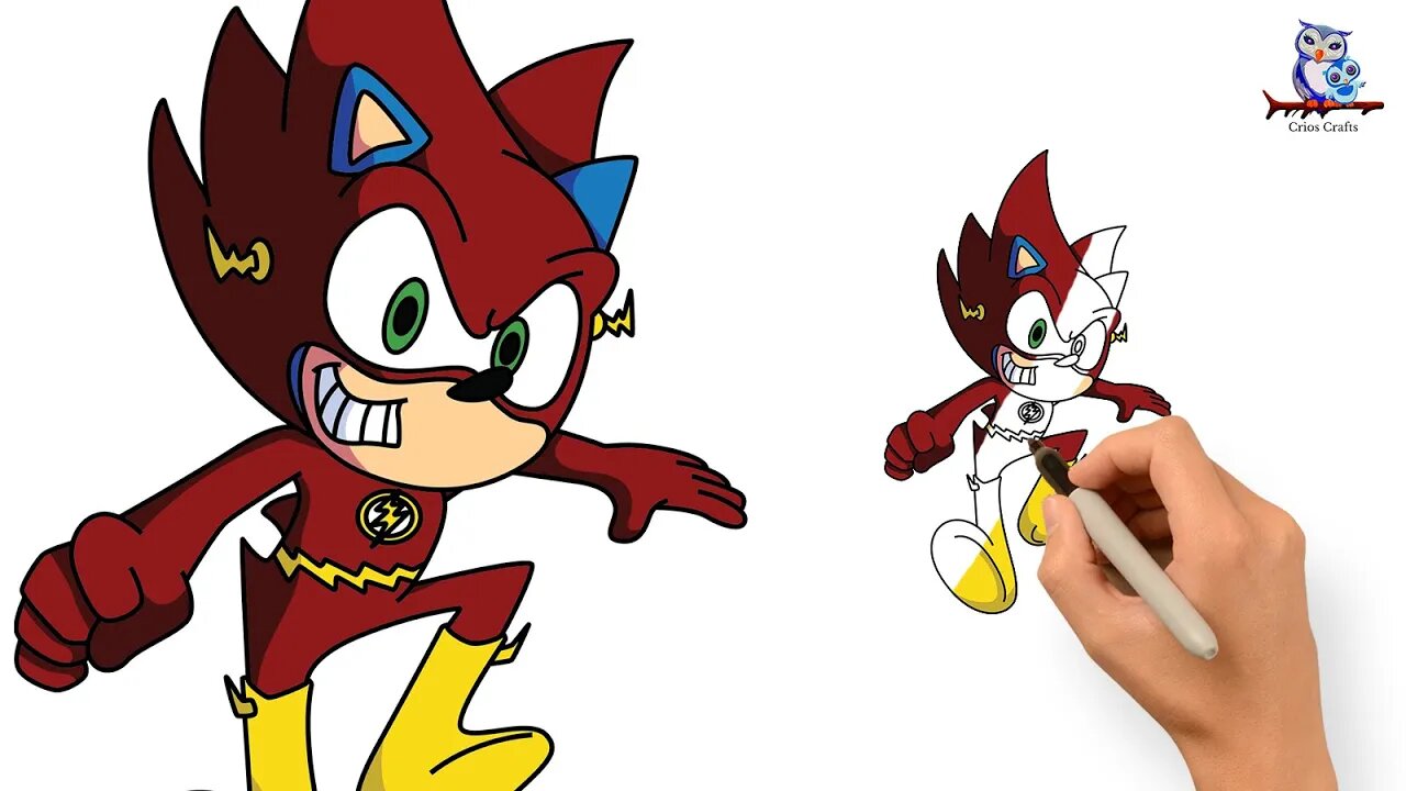 How to Draw Sonic Flash Mashup - Art Tutorial