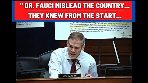 Rep. Jim Jordan Just ENDED Fauci Career With 7 HUGE FACTS He Did Not Shared With The U.S & The World