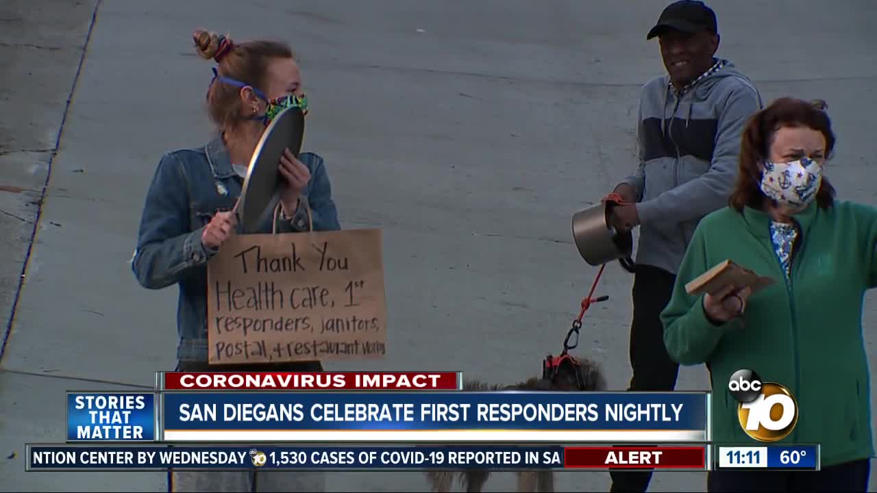 San Diegans celebrate frontline workers every night