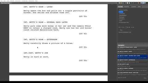 Working on Grand Race script 2