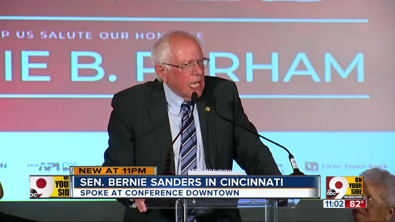 Beating Trump will be a team effort, Sanders tells Cincinnati