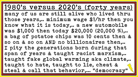 1980's versus 2020's (forty years)