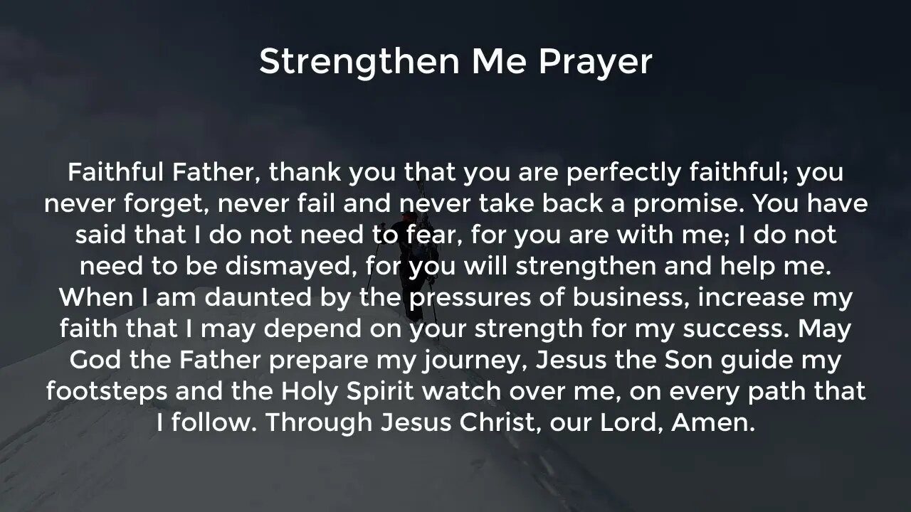 Strengthen Me Prayer (Prayer for Success and Prosperity in Business)