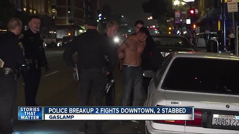 Police break up two fights in downtown San Diego