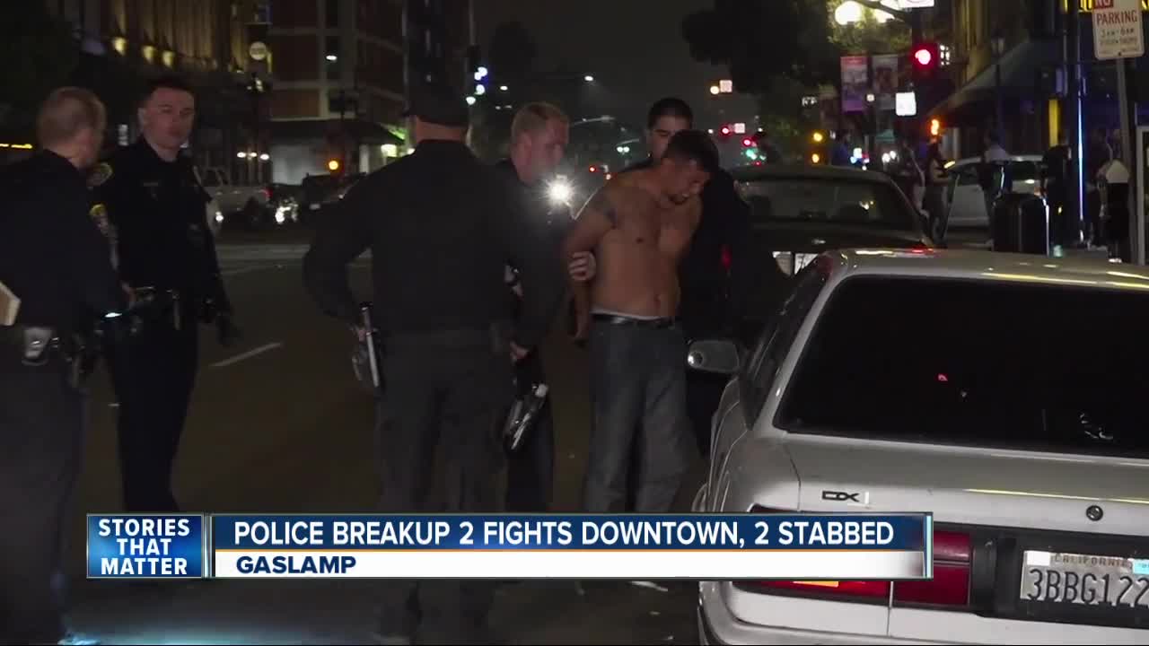 Police break up two fights in downtown San Diego