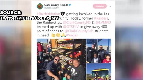 Raiders give shoes to CCSD students