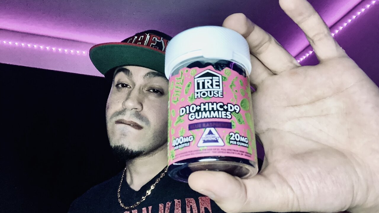 Tre House D10 + HHC + D9 Blue Raspberry Gummies Review