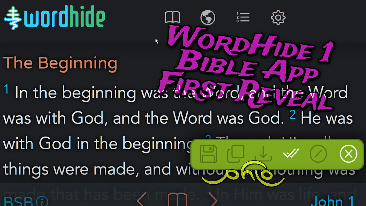 WordHide 1, Bible App First Reveal