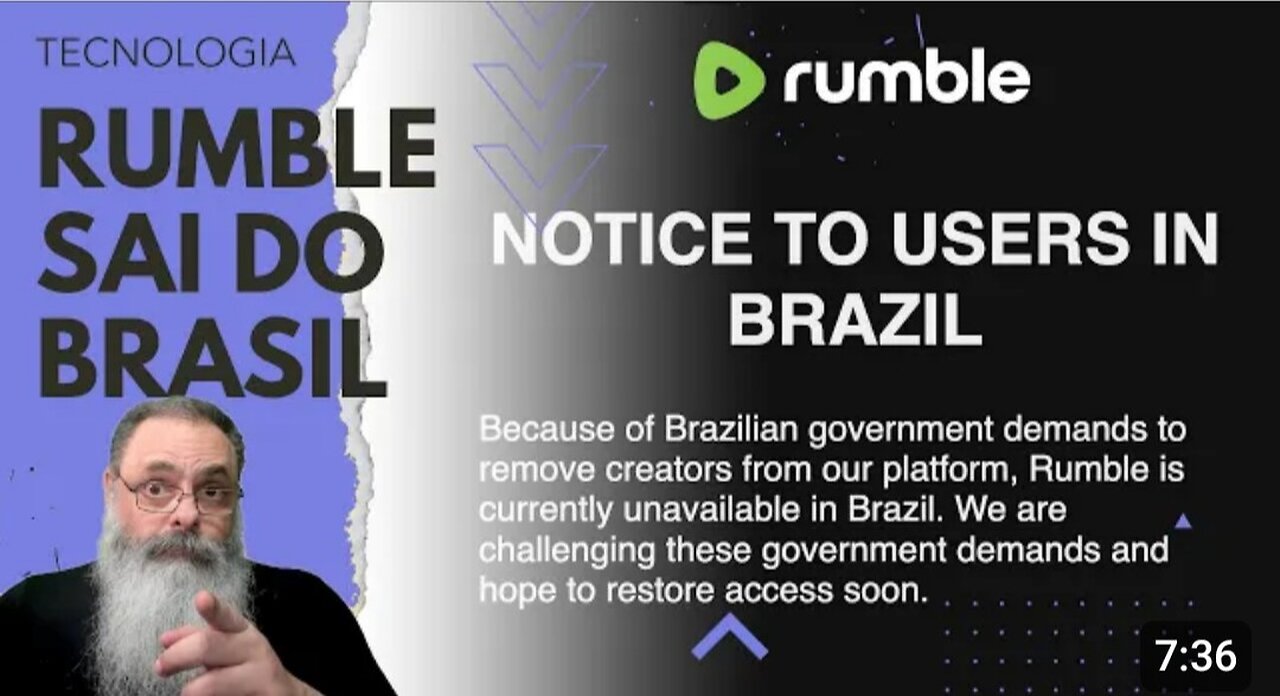 STF orders RUMBLE to carry out CENSORSHIP without LEGAL PROVISION and RUMBLE DECIDES TO LEAVE BRAZIL instead