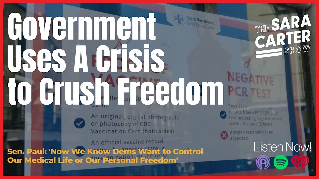 Sen. Paul The Government Is Using Crises to Crush Freedom