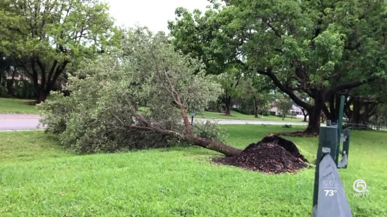 Storm damage in Palm Beach Gardens on Sunday