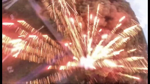 Flying FPV through fireworks drones