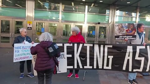 @riseandresistny outside Staten Island Ferry Terminal 10/20/2022 #seekingaslyumisnotacrime