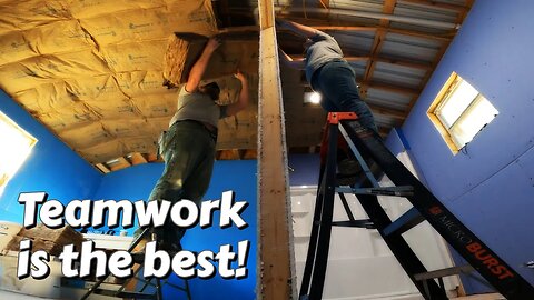 Getting BUSY! SHED TO HOUSE insulation | DIY | Tiny Homestead In The Woods