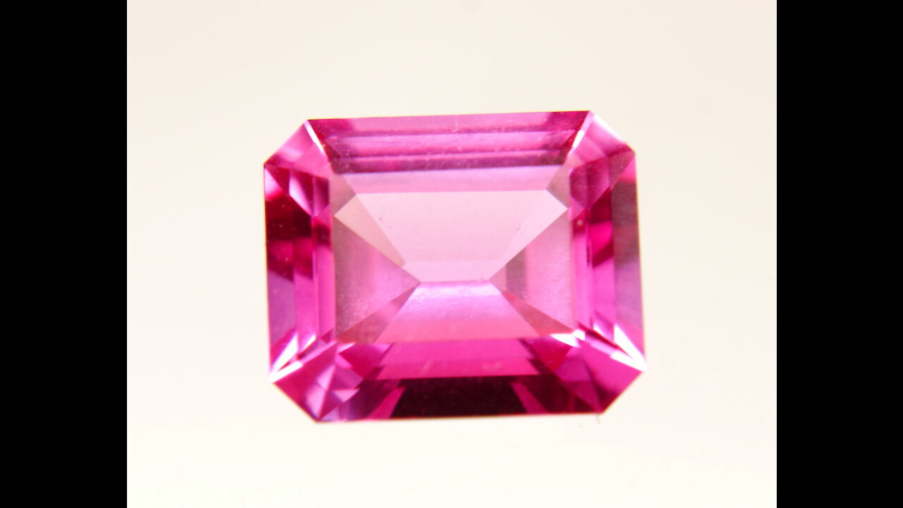 Floating Point Pink Sapphire Octagon Emerald Cut