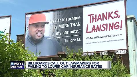 Billboards around metro Detroit blame lawmakers for failing to lower car insurance ratesoo