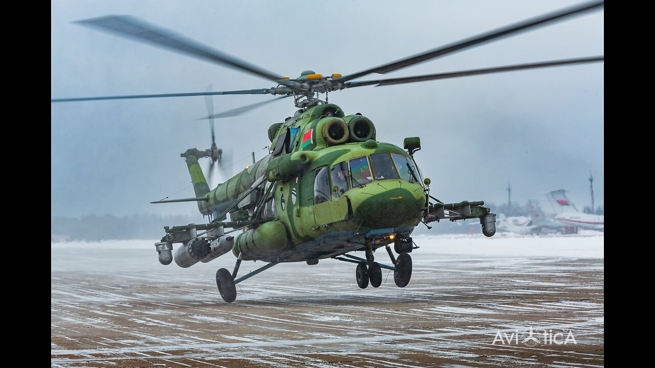 Voos de treinamento no Mil Mi-35M, Mi-24P, Mi-8MTV-5-1,Ilyushin Il-76MD e Tupolev Tu-134A-3