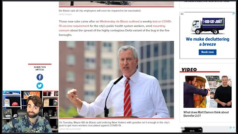 NYC Mayor de Blasio, 'Voluntary Phase Is OVER' For Vaccination, Begins Mandatory Inoculation